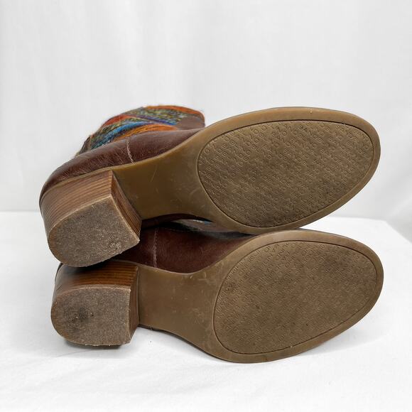 Bandolino BDZAMEN Multicolor Woven Ankle Boots Leather Southwestern Women's 8M - Picture 6 of 9